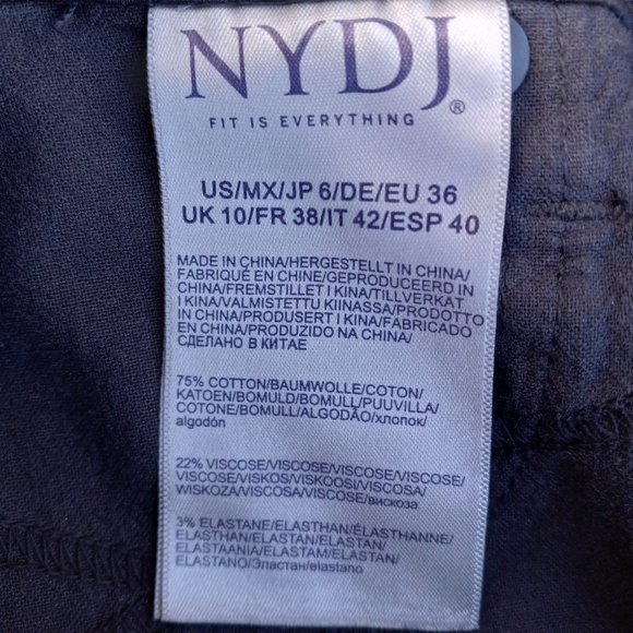 NWT NYDJ Sheri Stretch Slim Jeans Grey Mini Check Sz 6 - Picture 9 of 10